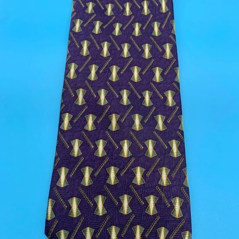 Etienne Aigner Men's Purple Geometric Regal‎ Silk Classic Tie
